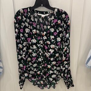 Veronica Beard Black Floral Top